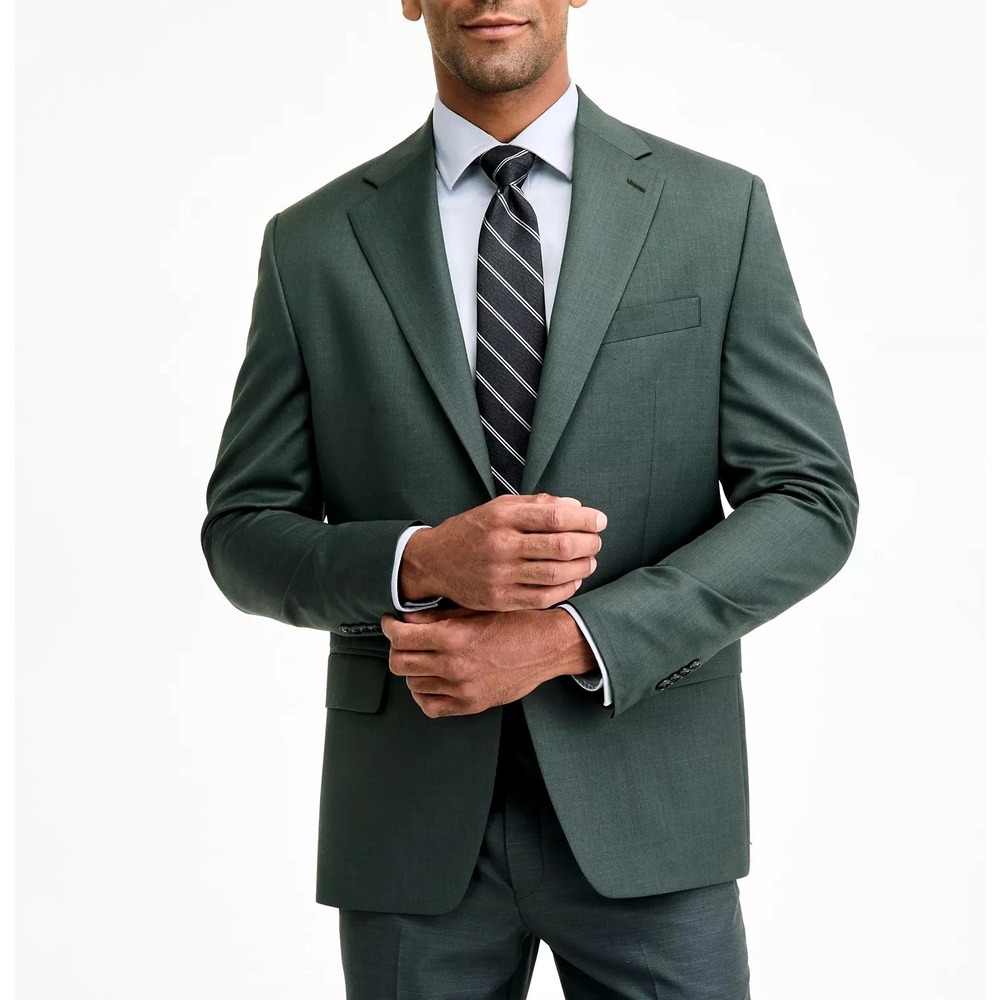 Michael Kors Mens Classic fit Wool Suit Jacket Blazer 40S Olive Green Solid